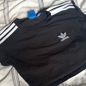 Adidas Black Cropped Baby Tee